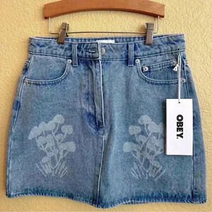 Obey Denim Mini Skirt